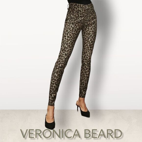 NWT VERONICA BEARD Brooke Skinny Leopard Jeans 25 - Picture 1 of 8